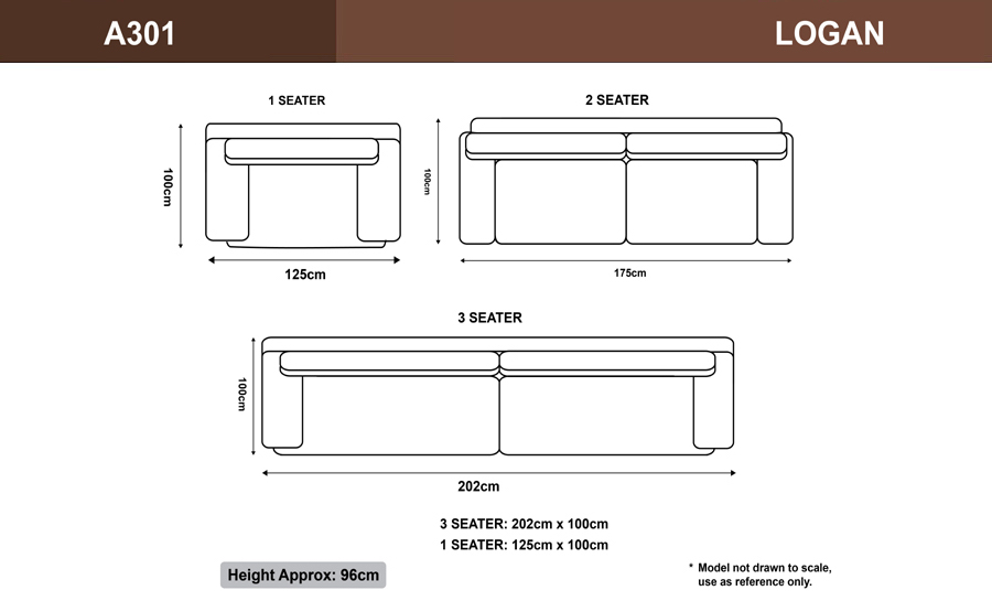 Logan 3 Seater Leather Sofa